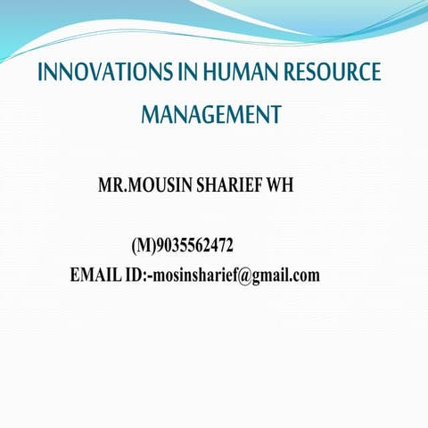 innovations in human resource management