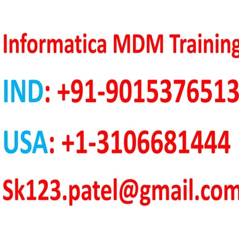 INFORMATICA MDM COURSE