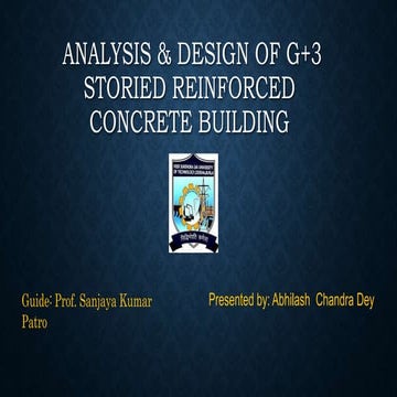 ANALYSIS & DESIGN OF G+3 STORIED REINFORCED CONCRETE BUILDING 