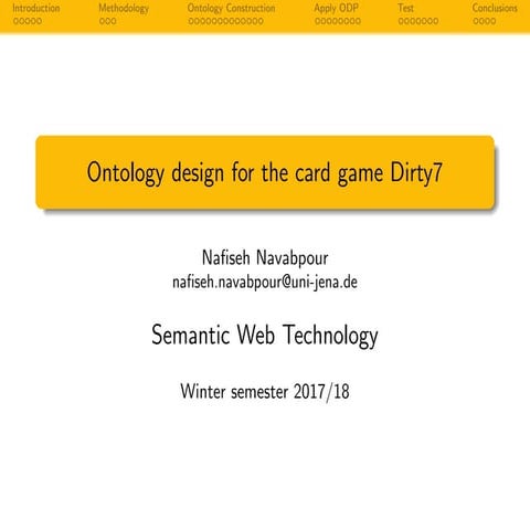 Ontology Design for the Card Game Dirty7