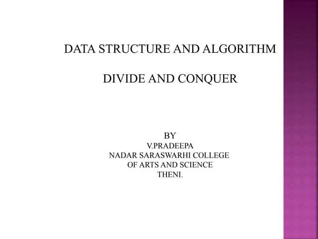DIVIDE AND CONQUER | PPTX