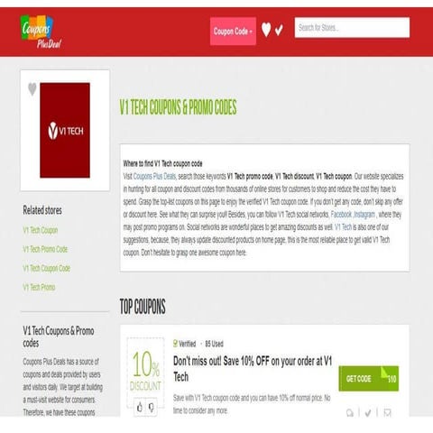 V1 TECH COUPONS 10% Off | PDF