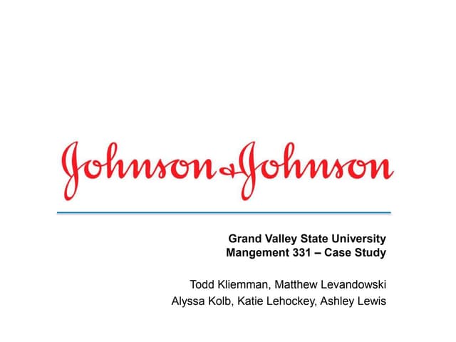 Johnson & Johnson Company Case Study