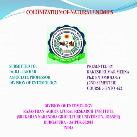 COLONIZATION OF NATURAL ENEMIES