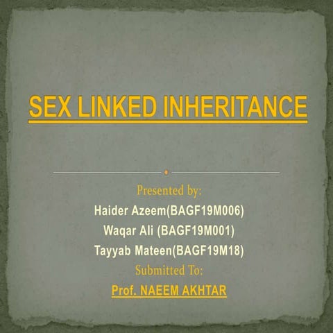 sex linked inheritance