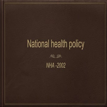 National health policy -2002 