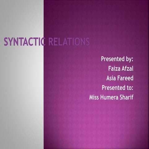 syntactic structural