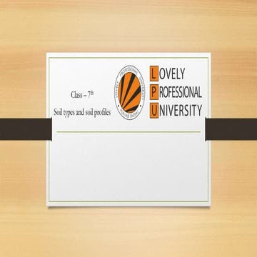 soil types and soil profiles