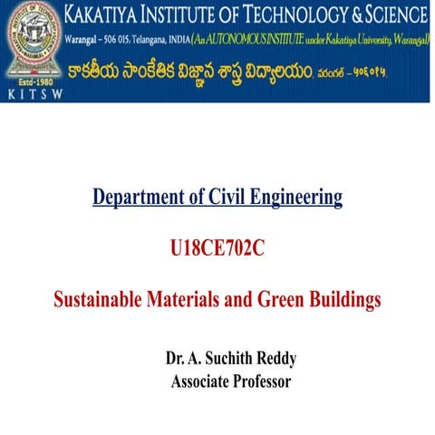 Sustainable Principles, Materials and Technologies