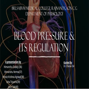 Physiology of Blood Pressure - Regulation | PPTX