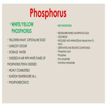 Toxicology - Phosphorus Poisoning | PPTX