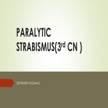 Paralytic strabismus ( third cranial nerve )