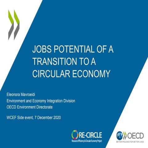 Jobs Potential of a Transition to a Circular Economy - presentation by Eleono...