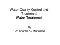 Water Quality Control and Treatment Water Treatment 