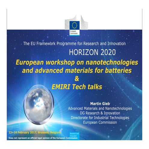 Presentation 2 Slides - Martin Gieb - EU Commission DG RI - Directorate Indus...