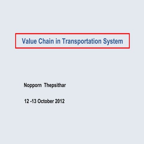 Presentation 2012-10-12-13 Value Chain Management in Transportation System v1
