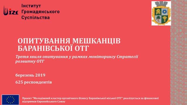 Опитування мешканців БАРАНІВСЬКОЇ ОТГ
