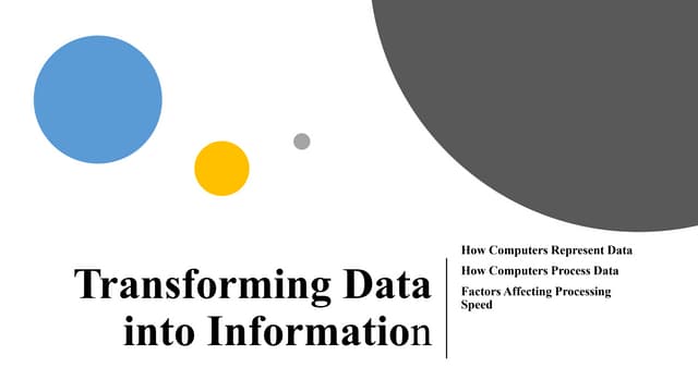 Transforming Data into Information