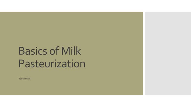 Basics of Milk Pasteurization