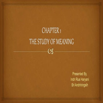 The Study Of Meaning