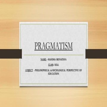 # Pragmatism