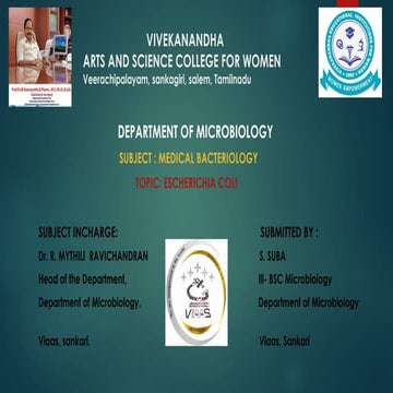 Medical Bacteriology - Escherichia coli-E. Coli