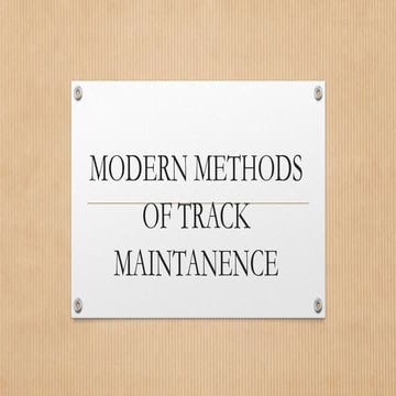 modern methods of railway track maintanence