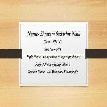 Compensatory in jurisprudence 