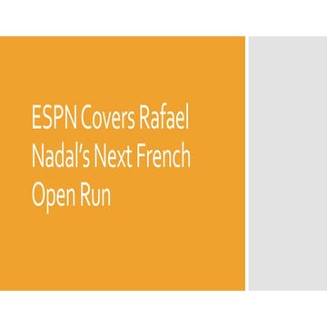 ESPN Covers Rafael Nadal’s Next French Open Run 