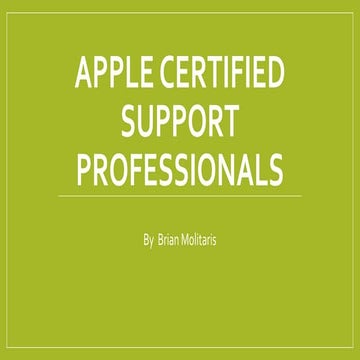 Apple Certified Support Professionals 
