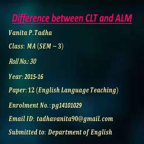 Difference between CLT and ALM