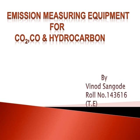 emission measuring equipment for CO2,CO & HC
