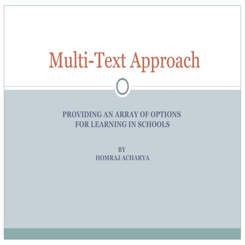 Multi-Text Teaching