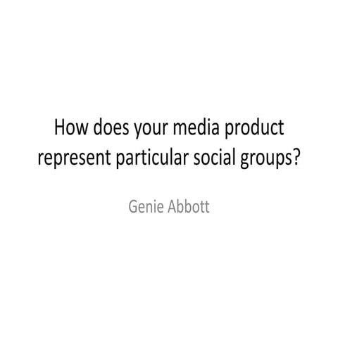 representation of particular social groups