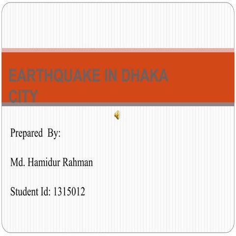 Earthqukake in Dhaka City