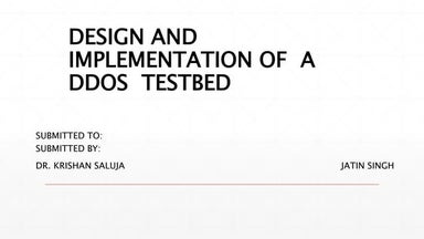 Implementation Of real testbed of DDOS