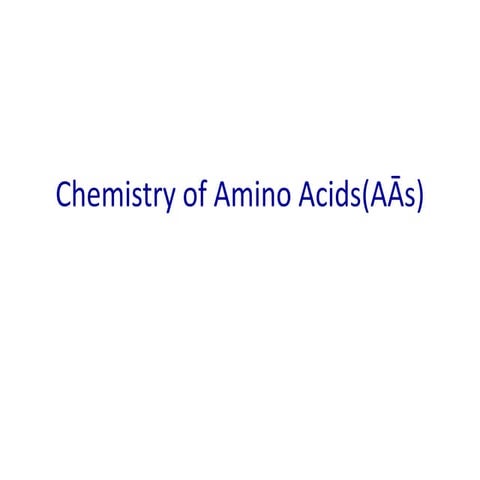 Chemistry of Amino Acids