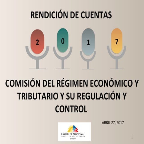 Presentación Comisión de Régimen Económico. 
