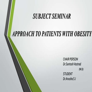 obesity - a systematic approach