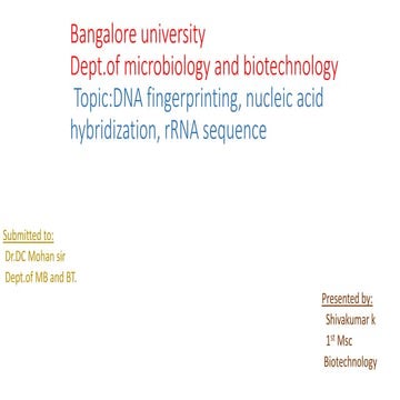 nucleic acid sequencing methods(DNA finger printing,nucleic acid hybridizatio...