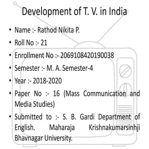 Development of T. V. in India