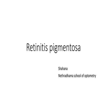 Retinitis pigmentosa