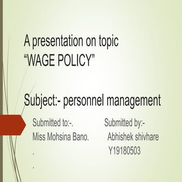 wages policy ppt 