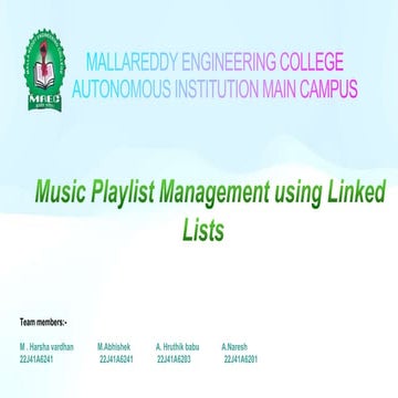 MUSIC PLAY LIST PROJECT report and power point presentation