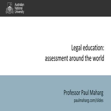 Legal education: assessment around the world