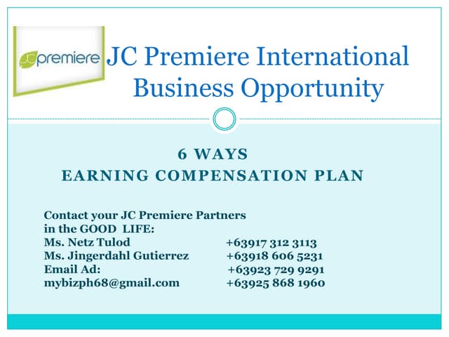 Presentation3- JC Premiere Compensation Plan