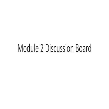 Module 2 Discussion Board