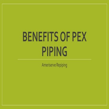 Benefits of PEX Piping
