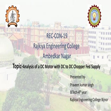 Analysis of a DC Motor with DC to DC Chopper Fed Supply