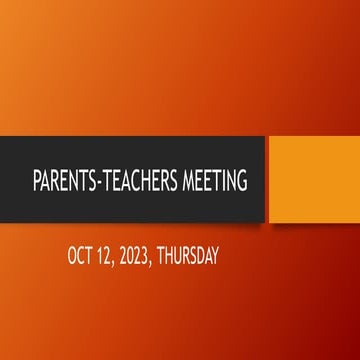 parents teachers meeting layout power point | PPTX